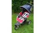 Jane Powertrack 360,  3 Wheel Pushchair & Carry Cot. Red....